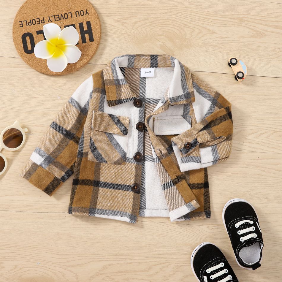 Baby Boy Button Front Plaid Long-sleeve Shirt Jacket Only $12.99 Patpat US Mobile