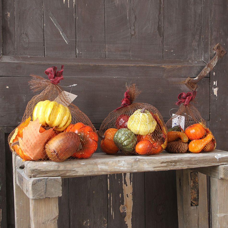 Thanksgiving Artificial Pumpkin and Gourd Maple Leaf Red