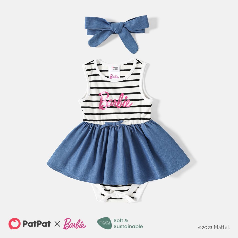 Barbie Mommy and Me Letter Graphic Cotton Striped Spliced Tank Dresses Only £15.50 PatPat UK