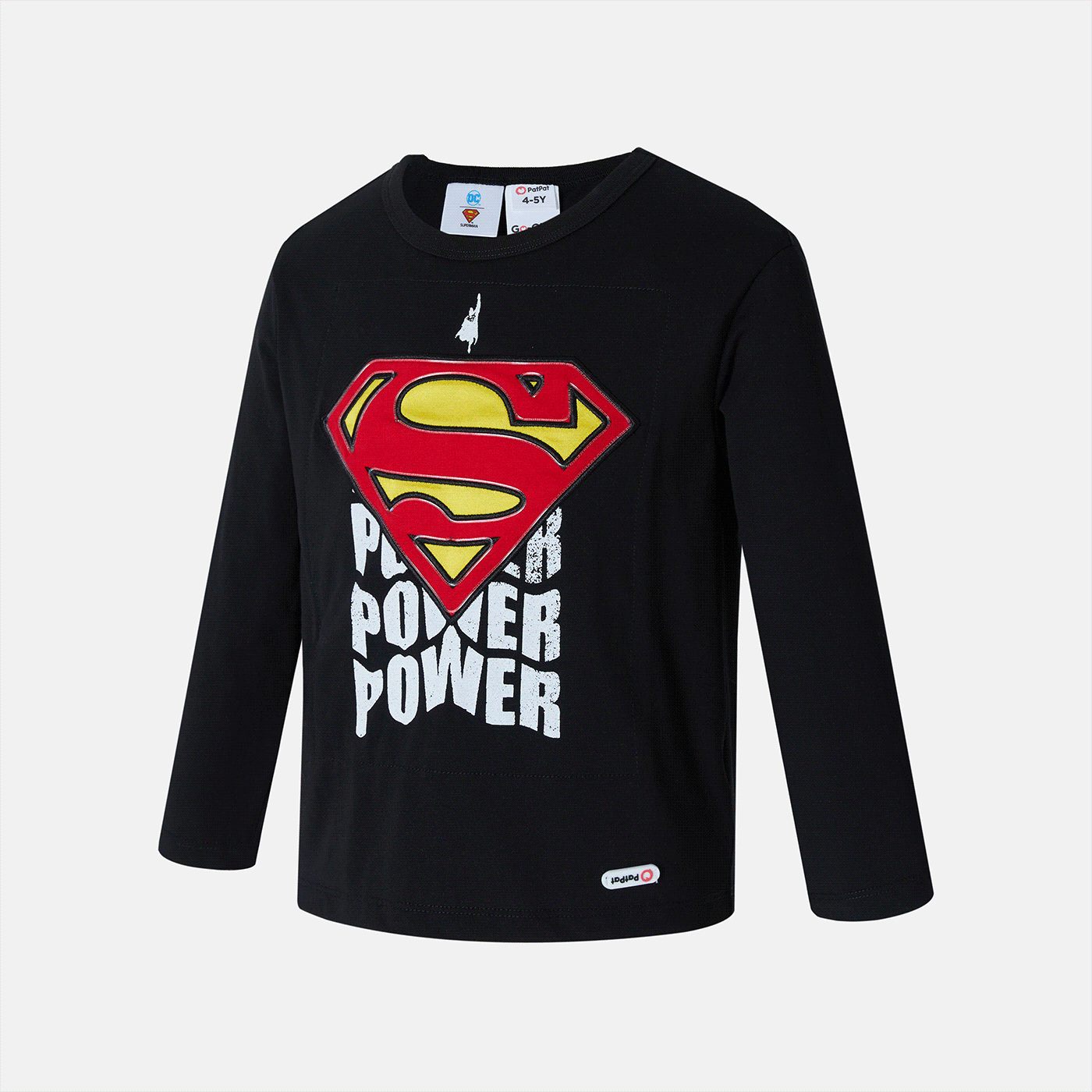 Go-Glow Illuminating Schwarzes Sweatshirt mit leuchtendem Superman ...